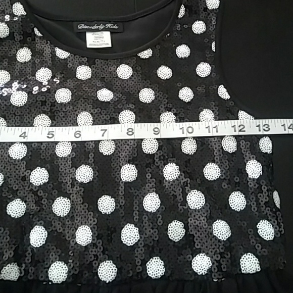 B & W Polka Dot Disorderly Kids Dress - Picture 5 of 6